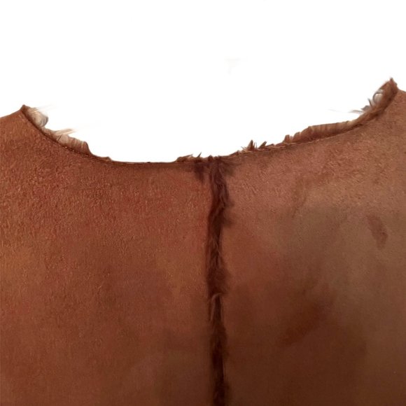 FDJ French Dressing Jeans Knee-Length Faux Suade Vest w/ Faux Fur Lining - Picture 4 of 8